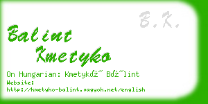 balint kmetyko business card